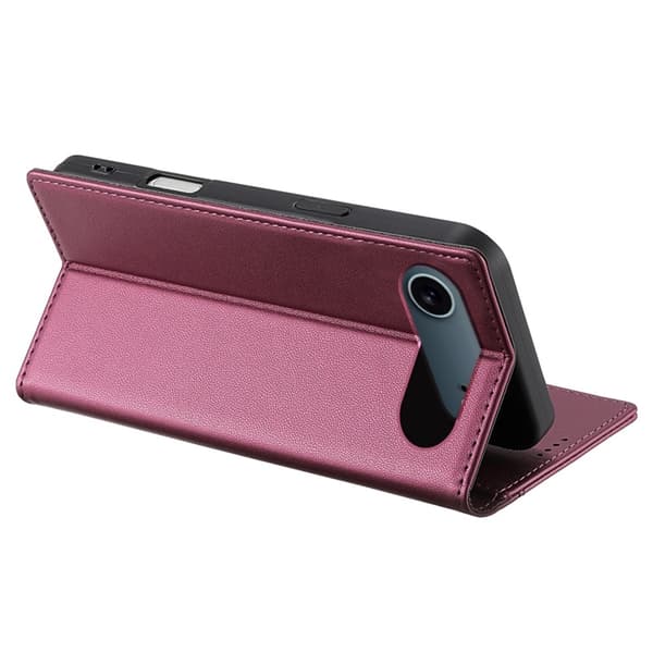 N.BEKUS iPhone Air Konstläder Plånboksfodral RFID-Skydd P3 - Vinröd Vinröd
