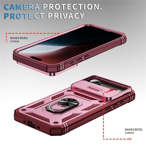 Mobilskal till iPhone Air Slide Camshield Kickstand - Mörkröd Röd