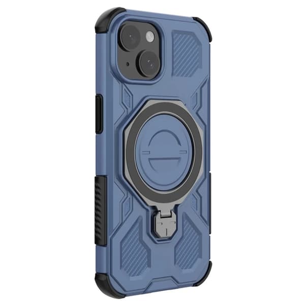 Mobilskal till iPhone 15 Plast Shockproof Med Ställ - Blå Blå