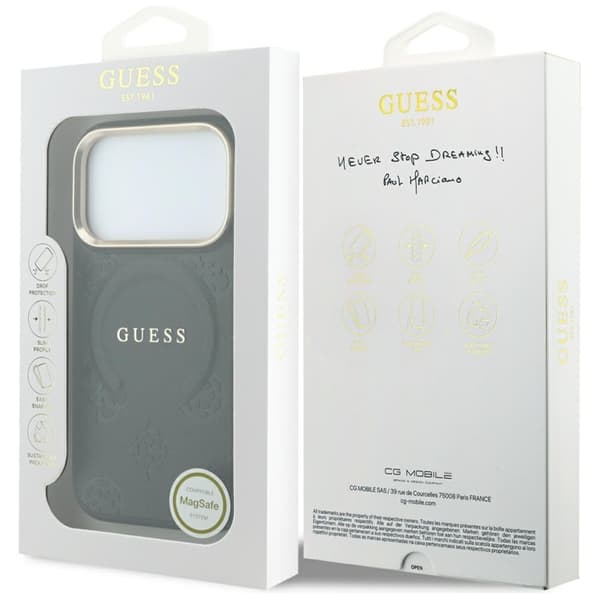 Guess Mobilskal För iPhone 18 Pro Magsafe Saffiano Peony - Svart