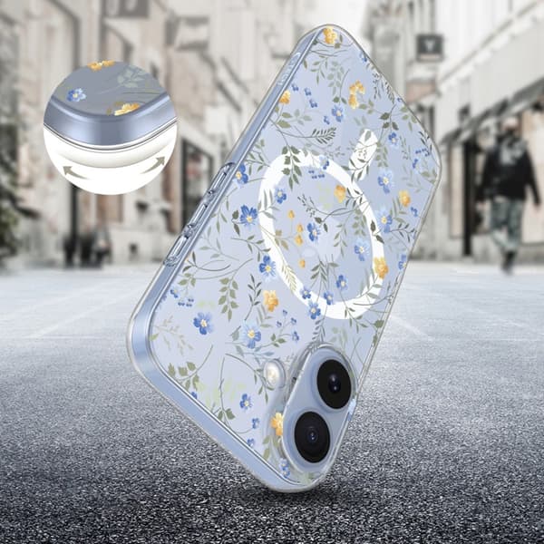 Tech-Protect telefonetui til iPhone 17 Magsafe Flexair - Forårsblomster Transparent