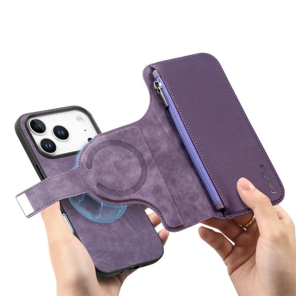 CASENEO MW-02 iPhone 17 Pro Max Plånboksfodral Konstläder - Lila Rosa