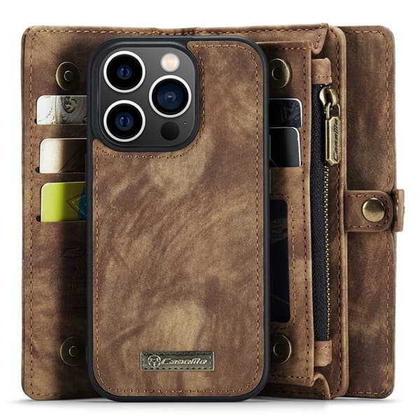 CASEME iPhone 15 Pro Plånboksfodral 008 Detachable - Brun Brun