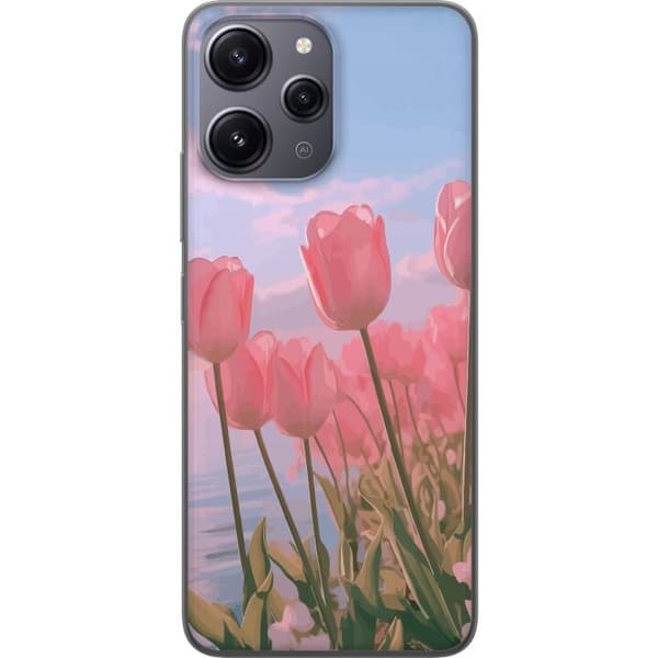 Mobilskal till Xiaomi Redmi 12 med Rosa Tulpaner