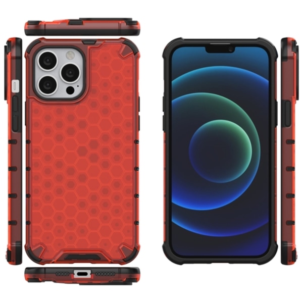 Honeycomb Armor TPU Bumper iPhone 13 Pro Max - Röd Röd