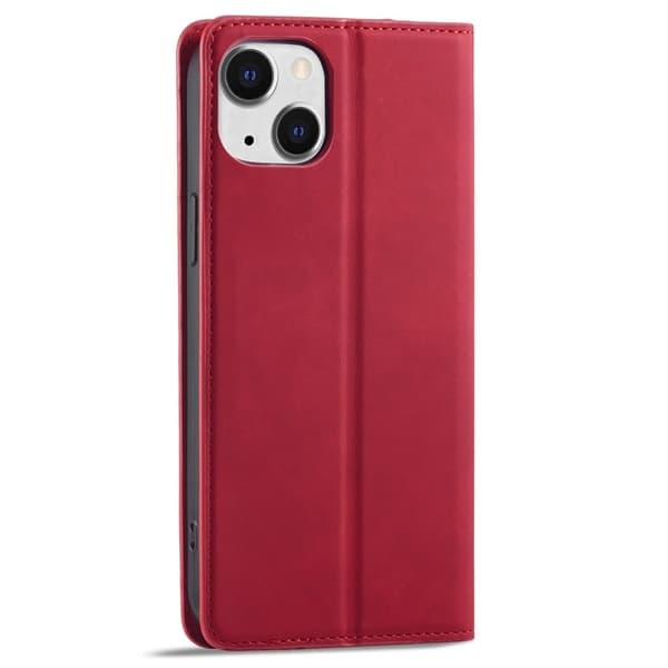 FORWENW iPhone 15 Plus Plånboksfodral i Konstläder - Röd