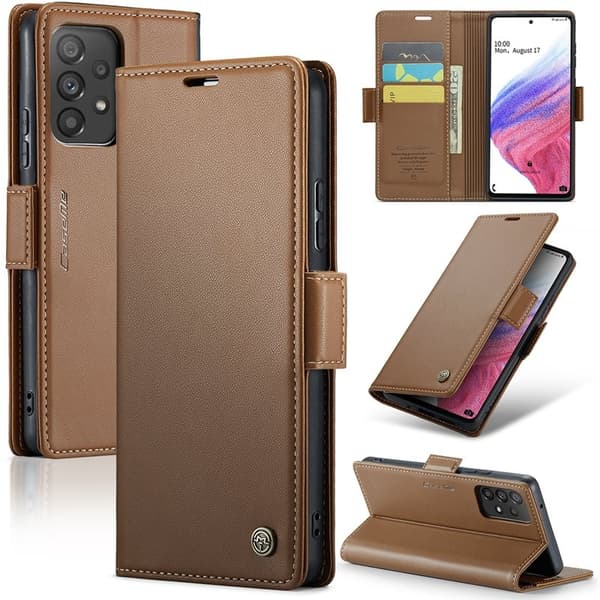 CASEME Plånboksfodral Konstläder för Samsung Galaxy A53 5G - Brun