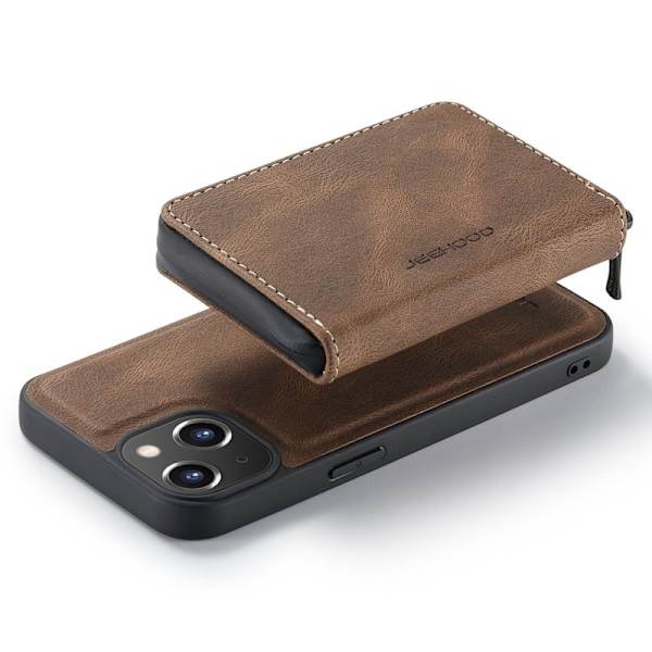 JEEHOOD Mobilskal till iPhone 14 Plus Shockproof KonstLäder Brun