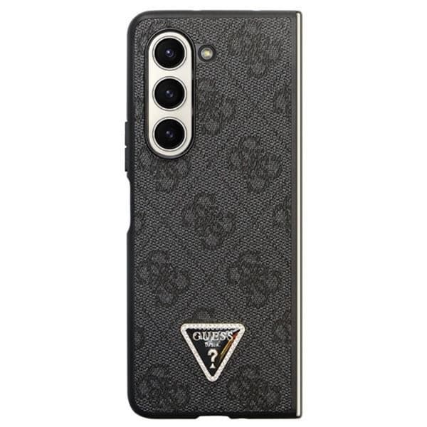 Guess Mobilskal till Galaxy Z Fold 5 Läder Diamond Triangle Svart