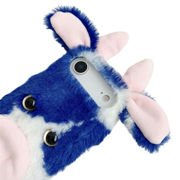 Mobilskal till iPhone Air Fluffy Cute Cow Plush TPU - Blå Blå