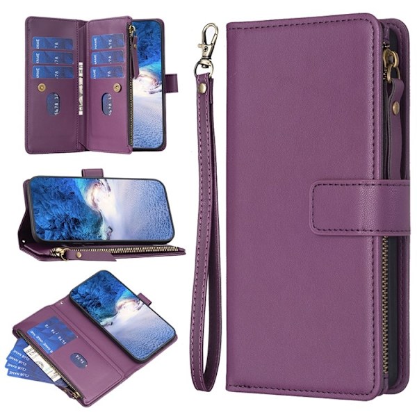 iPhone 15 Plus Plånboksfodral Zipper Flip - Lavender Lila