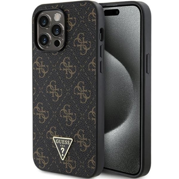 Guess iPhone 15 Pro Max Mobilskal 4G Triangle Metal Logo - Svart