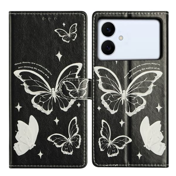 Samsung Galaxy S26 Edge Plånboksfodral Mönstertryck Flip Konstläder - Fjäril