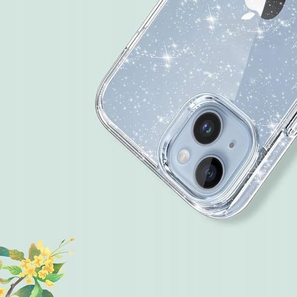Tech-Protect Galaxy S23 FE Mobilskal Flexair Hybrid - Glitter Transparent