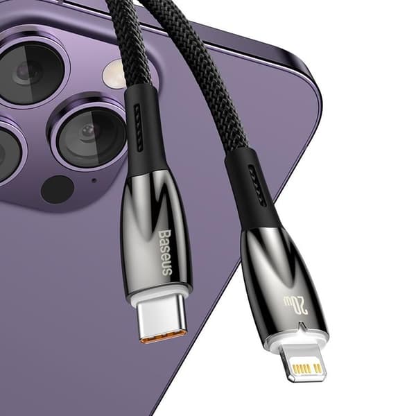 Baseus USB-C till Lightning-kabel 20W 2m - Svart Black