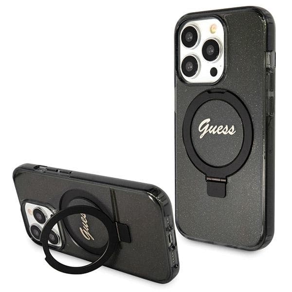 Guess Mobilskal till iPhone 13 Pro Max MagSafe MagSafe Ring Stand Glitter