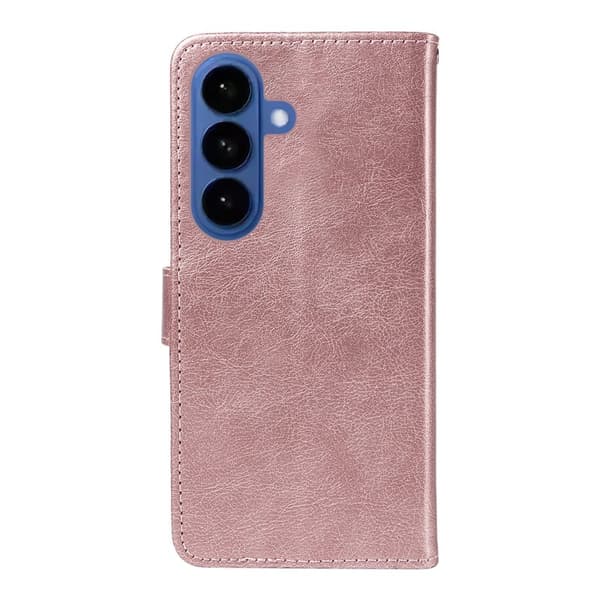 ABEEL Samsung Galaxy S26 Plus Plånboksfodral Konstläder Med Rem - Roséguld