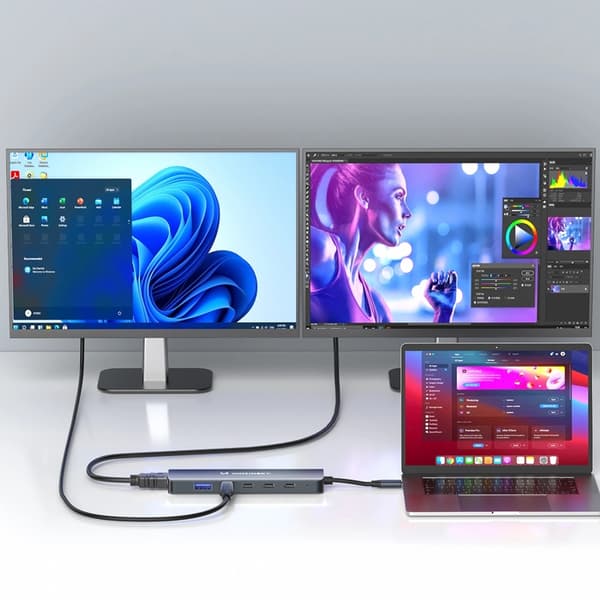 Wozinsky 6in1 Multifunktionell USB-C HUB Aluminum med Kabel
