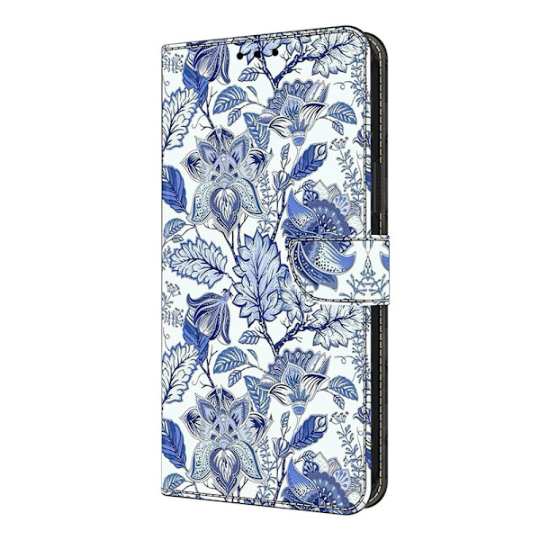 Plånboksfodral för Samsung Galaxy S26 Plus Konstläder Stå - Blå Blomma