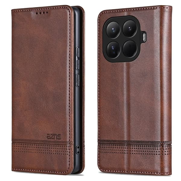 AZNS Xiaomi 15T Pro Plånboksfodral Konstläder - Brun