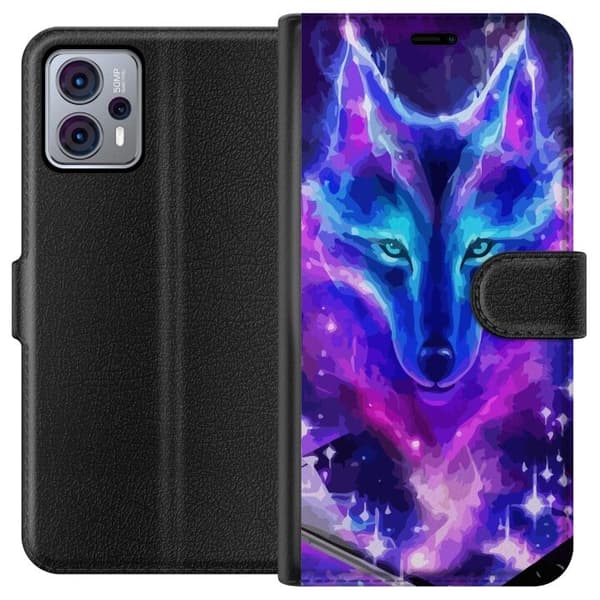 Pung Taske til Motorola Moto G23 med Neon Wolf