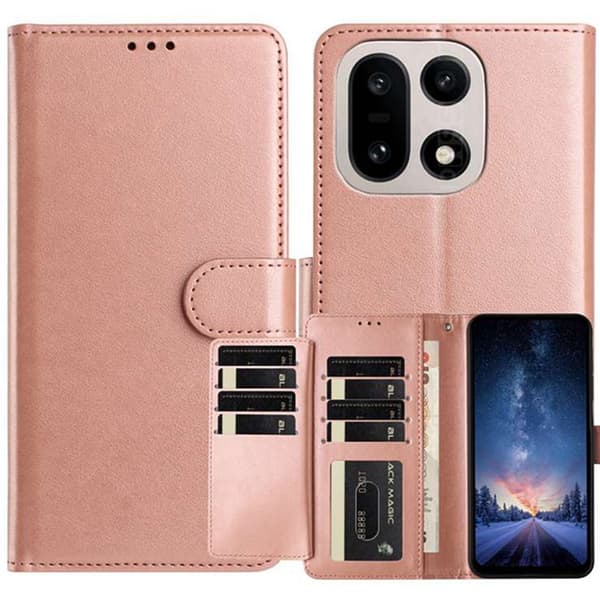 OnePlus 15 5G Plånboksfodral Folio Flip Konstläder Roséguld