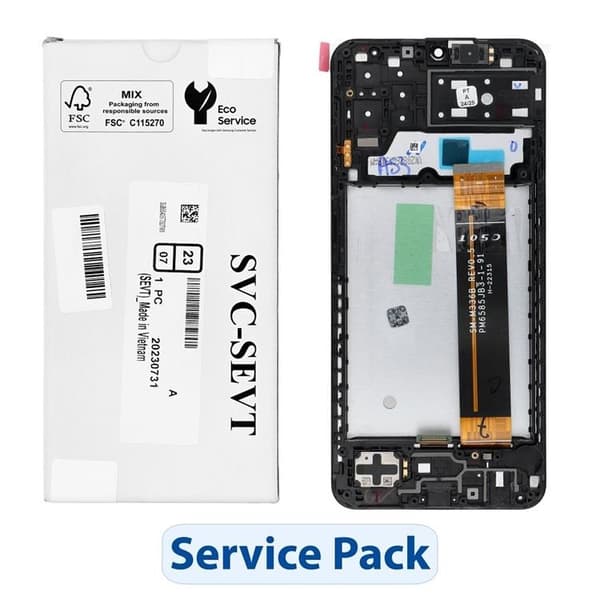 Galaxy A13 4G Skärm med LCD-display A137F Service Pack Black
