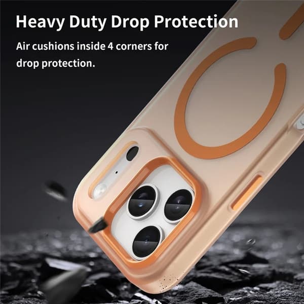 Mobilskal till iPhone 17 Pro MagSafe Matte Vit - Orange Orange