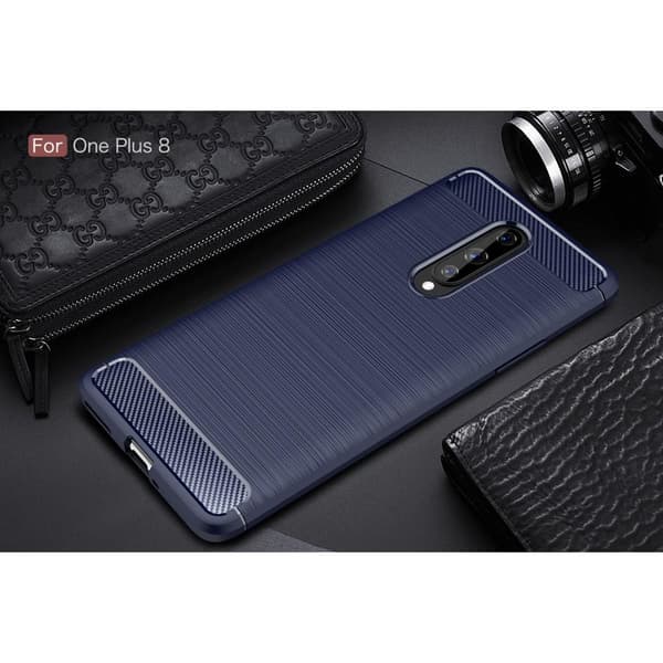 Carbon Fibre Skal OnePlus 8 - Blå Blå