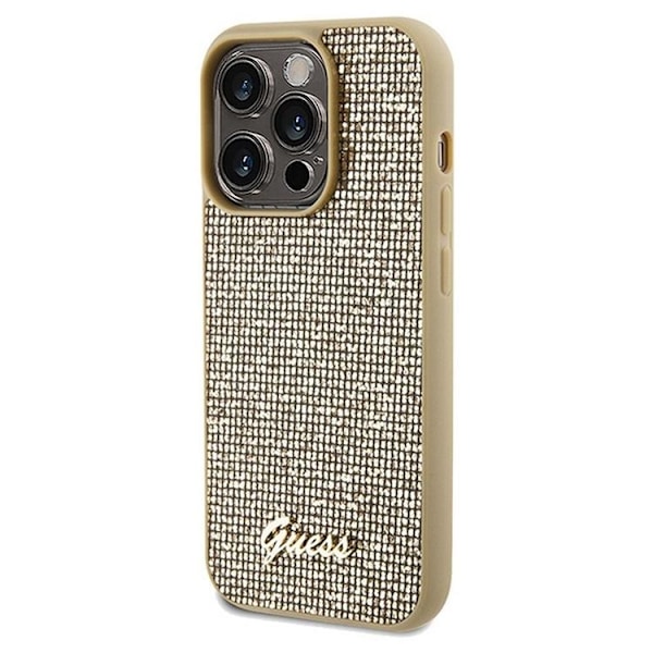 Guess iPhone 14 Pro Mobilskal Disco Script Metal - Guld
