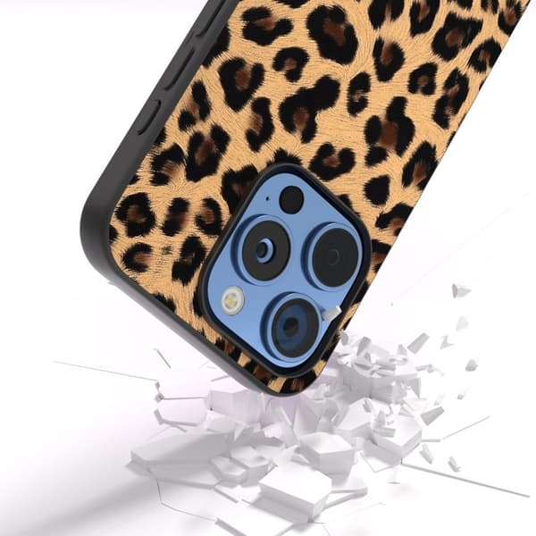 ABEEL Mobilskal till iPhone 16 Pro Max Leopardmönster Champagne Guld