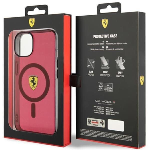 Ferrari Mobilskal till iPhone 14 Magsafe Translucent - Röd Röd