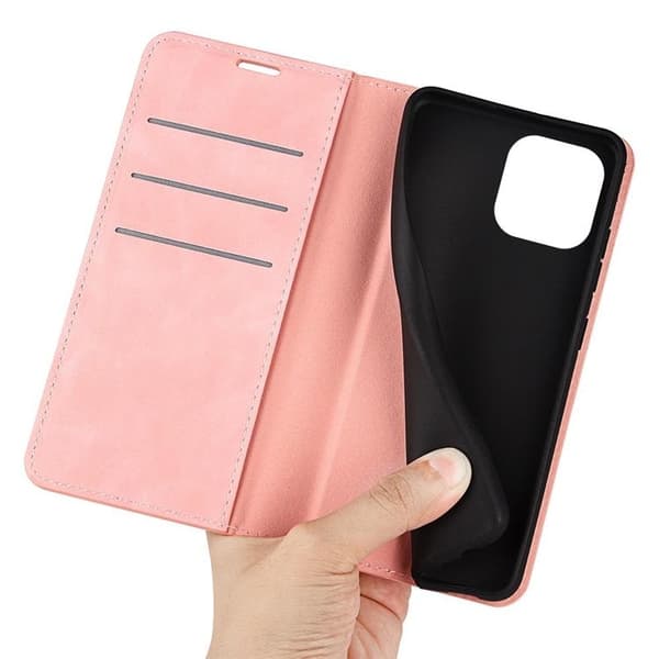 Folio iPhone 14 Pro Max lompakkokotelo - Pinkki Rosa