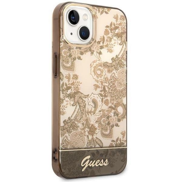 GUESS iPhone 14 Plus Skal Porcelain Collection - Ocher Brun