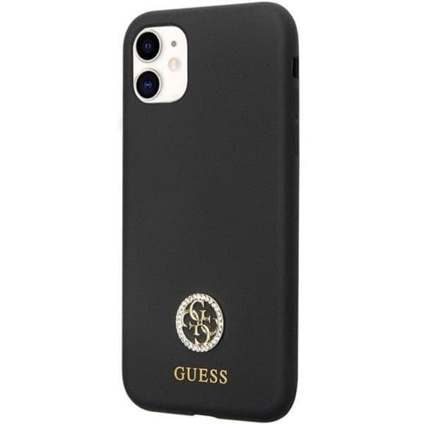 Guess iPhone 11/XR Mobilskal Silikon Logo Strass 4G - Sort Black