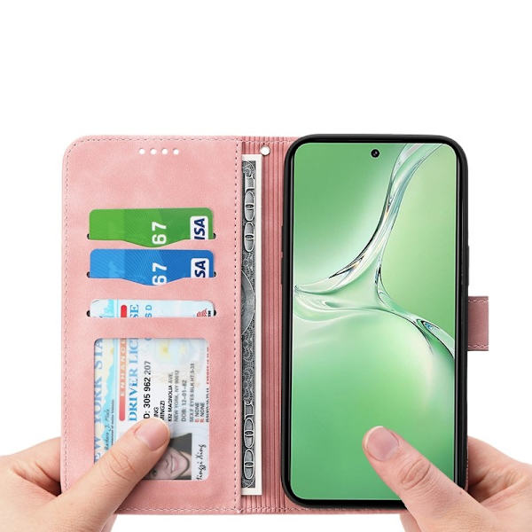 DIERFENG DF-03 Plånboksfodral för OnePlus 13R 5G Konstläder - Rosa