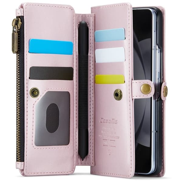 CASEME Plånboksfodral Konstläder för Samsung Galaxy Z Fold6 5G - Roséguld
