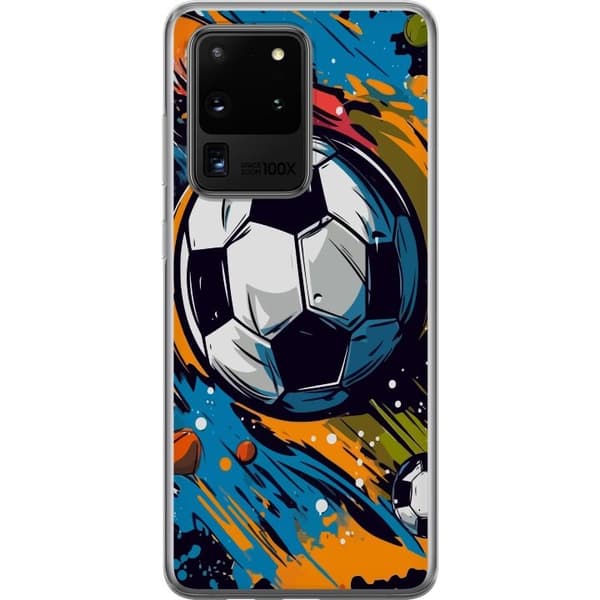 Telefontaske til Samsung Galaxy S20 Ultra med fodbolde
