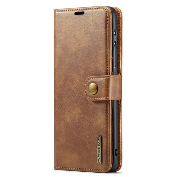 DG.MING OnePlus 11 5G Äkta Läder Plånboksfodral Detachable Magnet Brunt