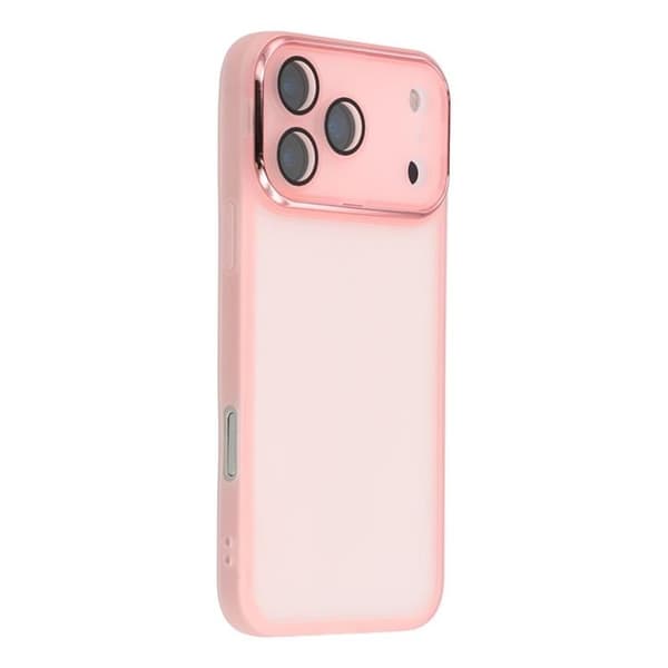 Mobilskal till iPhone 17 Pro Max Electroplated Kameraram - Transparent Rosa Rosa