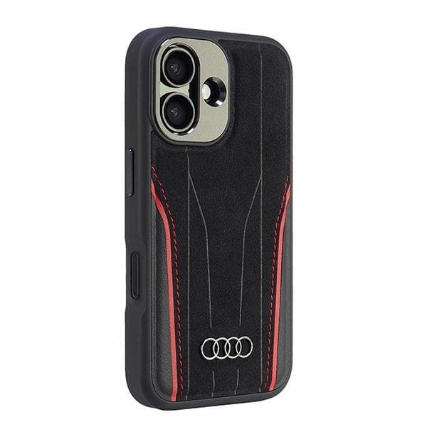 Audi Mobilskal till iPhone 16 MagSafe Äkta Läder - Svart Black