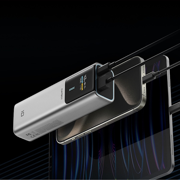 Cuktech Powerbank 10000 mAh 150W USB-C USB-A - Grå Grå
