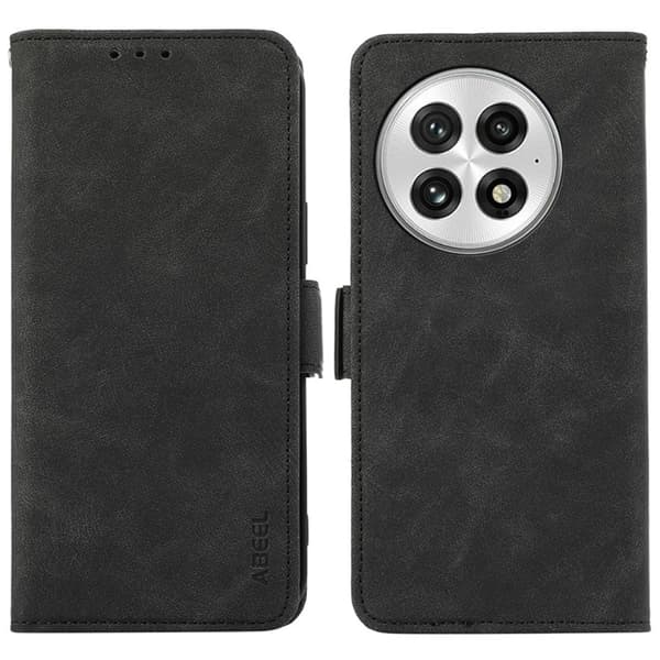 ABEEL Mobilskal till OnePlus 13 KonstLäder Folio Ställ RFID-Skydding Svart