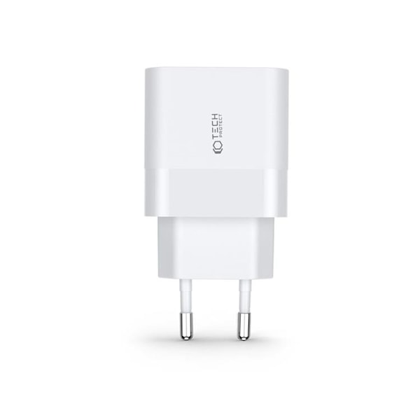 Tech-Protect C30W 2-Port Nätverk Laddare PD30W/QC3.0 - Vit