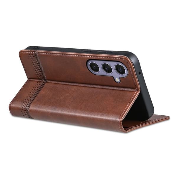 AZNS Samsung Galaxy S25 FE Plånboksfodral Konstläder - Brun