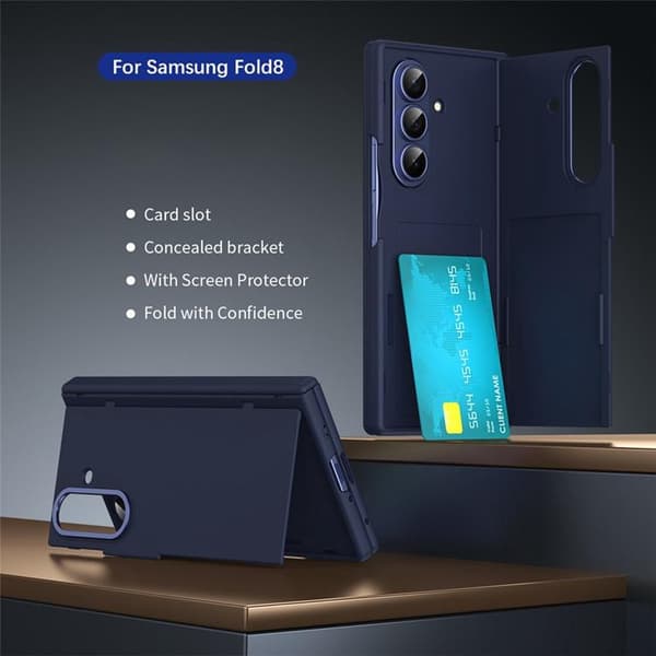 Mobilskal För Galaxy Z Fold 8 med Korthållare - Transparent