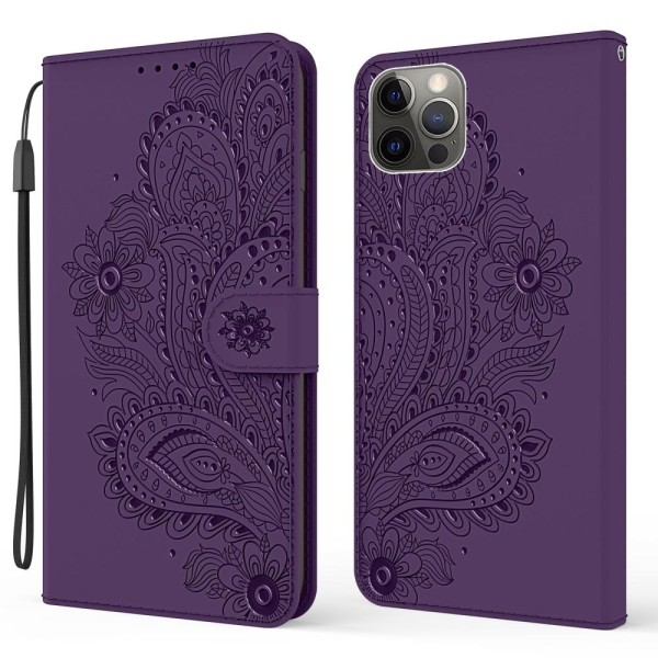 Flowers iPhone 13 Pro Wallet Cover - Lilla