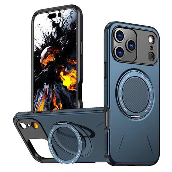 Telefontaske til iPhone 17 Pro Max MagSafe Roterende Kickstand Blå