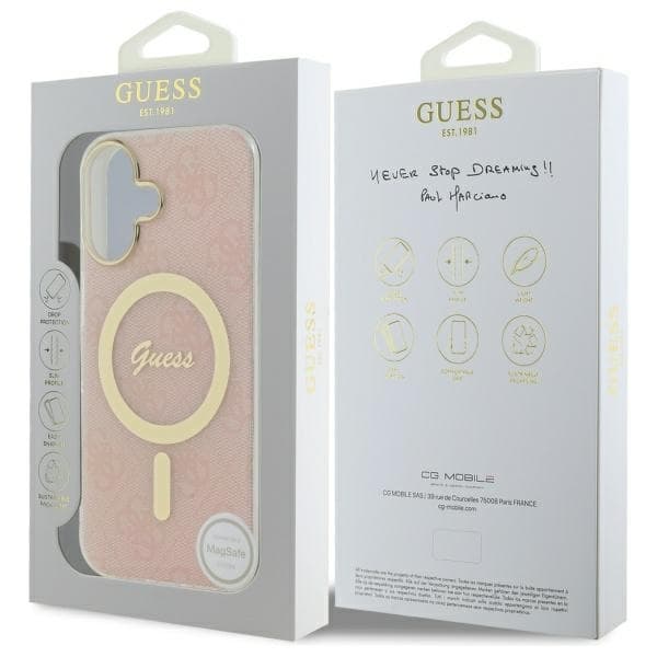 Guess Mobilskal till iPhone 16 Plus MagSafe IML 4G - Rosa Rosa