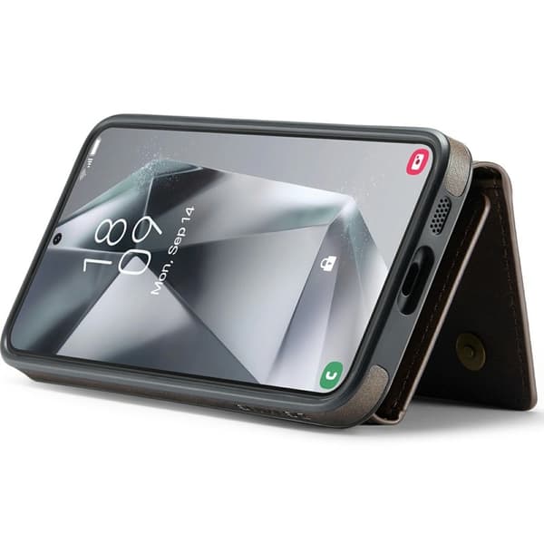 DG.MING M6 Series Konstläder Plånboksfodral för Samsung Galaxy S24+ - Brun